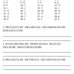Įrašyk raides pagal skaičius