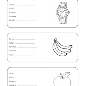 Pabaik sakinius ir nuspalvink paveiksliukus